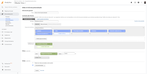 informe personalizado google analytics