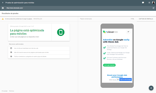 search console vista móviles