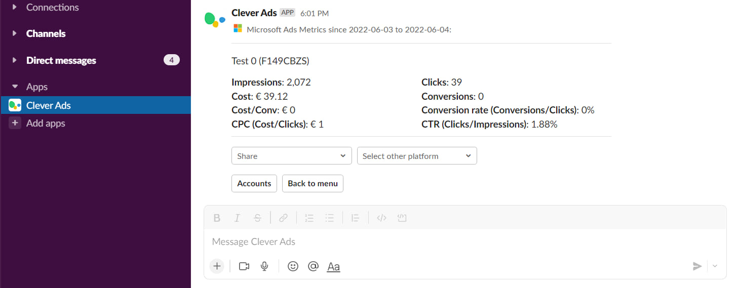 slack dashboard example