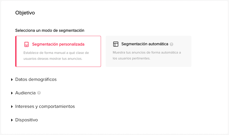 tiktok ads configura tu audiencia