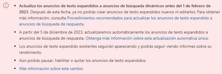 acerca de los anuncios de busqueda de respuesta